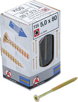MULTI-PURPOSE SCREWS | T-STAR (FOR TORX) T25 | 5.0 X 80 MM | 50 PCS. (88009)