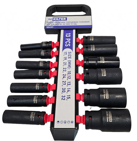 IMPACT SOCKET SET LONG | 12.5 MM (1/2") | 10-32 MM | 13 PCS. (SK1213)