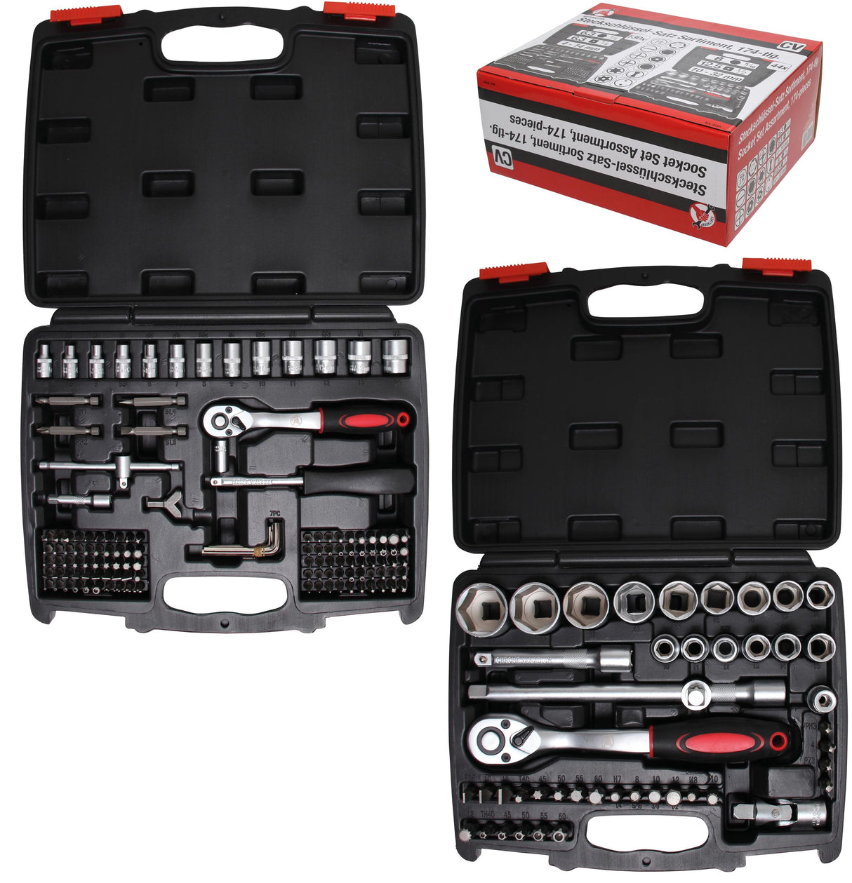 SOCKET SET | 6.3 MM (1/4") / 12.5 MM (1/2") DRIVE | 174 PCS. (9191)
