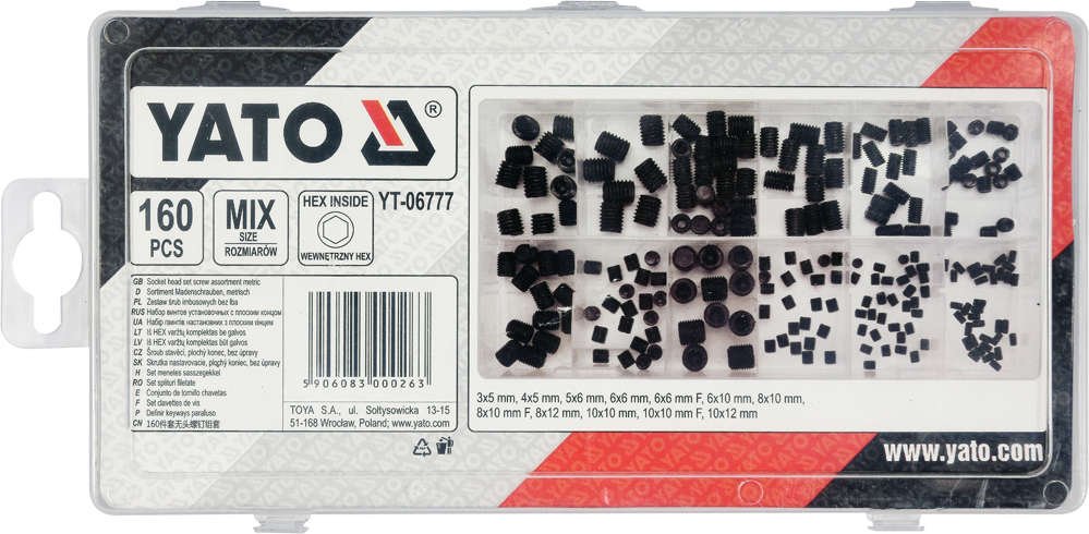 160 PCS HEADLESS SCREW ASSORTMENT (YT-06777)