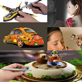 PROFESSIONAL AIRBRUSH SET WITH HOSES 18 PCS. (6+6+6) (ABS12-1)