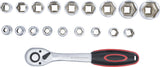 SOCKET SET WITH RATCHET | 12.5 MM (1/2") | 8-32 MM | 19 PCS. (B15110)