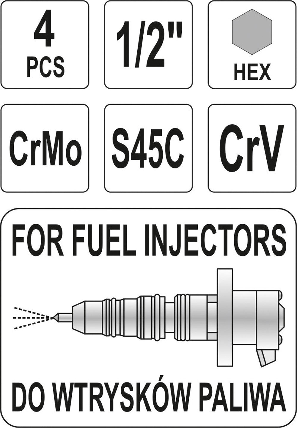 TOOTH SOCKET FOR INJECTION NOZZLE 4PCS (YT-1762)