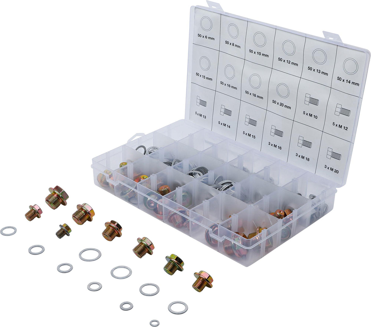 OIL DRAIN PLUG SCREWS AND ALUMINIUM SEAL RING ASSORTMENT | 534 PCS. (8119)