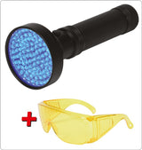 UV FLASHLIGHT 100 LED AND GLASSES SET (YT-08582)