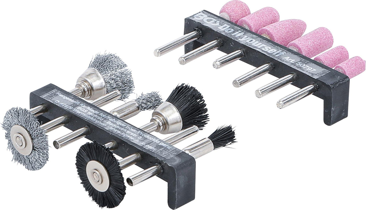 SANDER AND STEEL WIRE / PLASTIC BRUSH SET | 12 PCS. (50797)