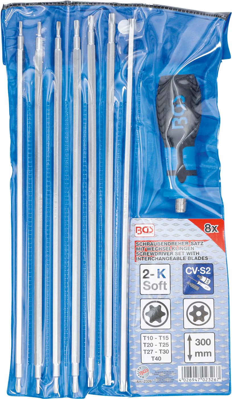 SCREWDRIVER SET WITH INTERCHANGEABLE BLADES | T-STAR (FOR TORX) / T-STAR TAMPERPROOF (FOR TORX) | 8 PCS. (2326)