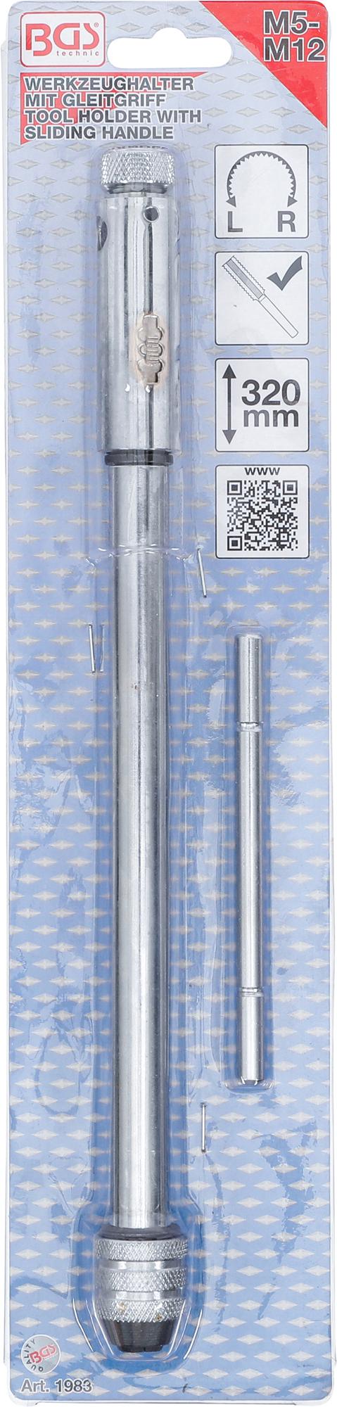 TOOL HOLDER WITH SLIDING HANDLE FOR TAPS | M5 - M12 | 320 MM (1983)