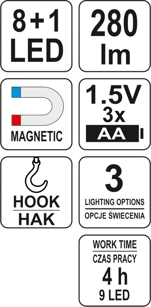 WORK LED LIGHT 2IN1, MAGNET (YT-08513)