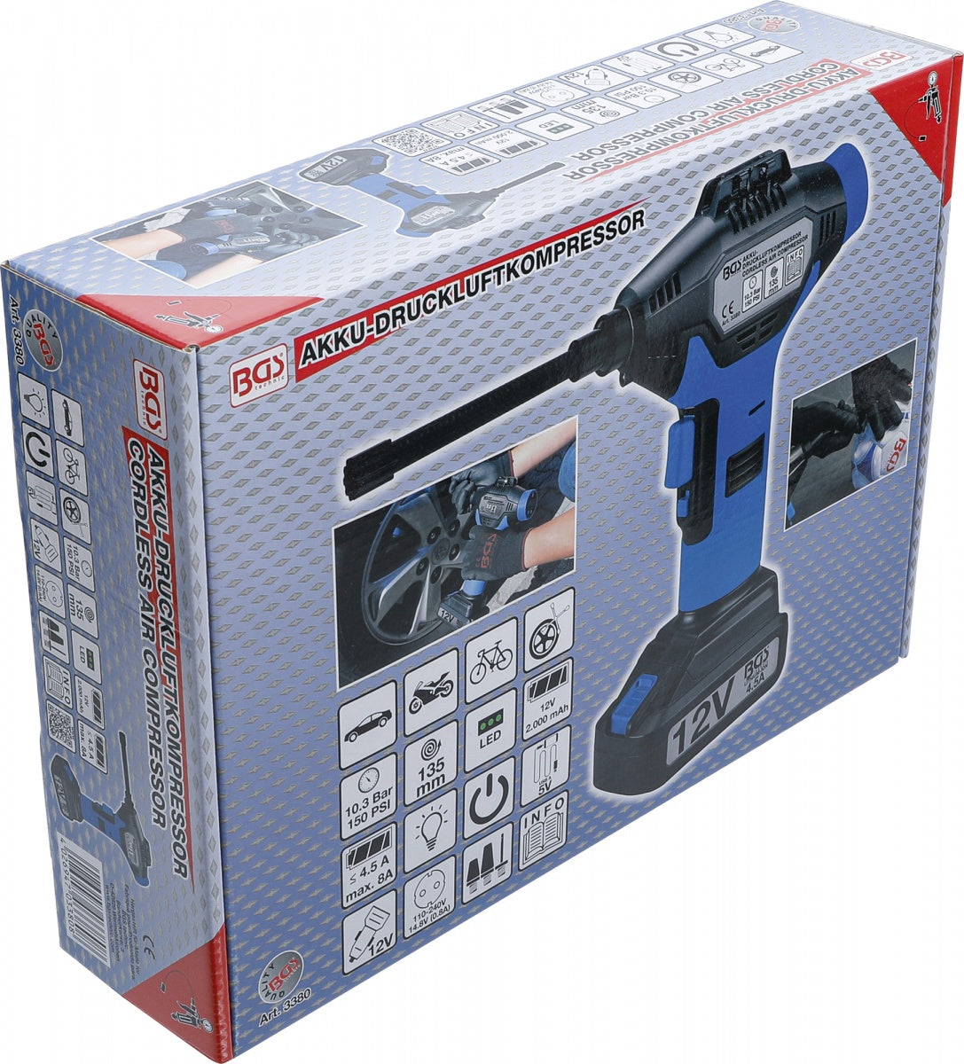 CORDLESS INFLATOR GUN | WITH DIGITAL PRESSURE GAUGE (3380)