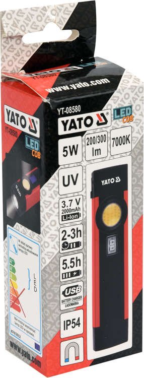 MULTIFUNCTIONAL FLASHLIGHT 5W COB 300LM (YT-08580)