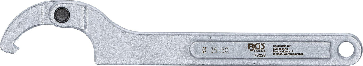 ADJUSTABLE HOOK WRENCH WITH NOSE | 35 - 50 MM (73228)