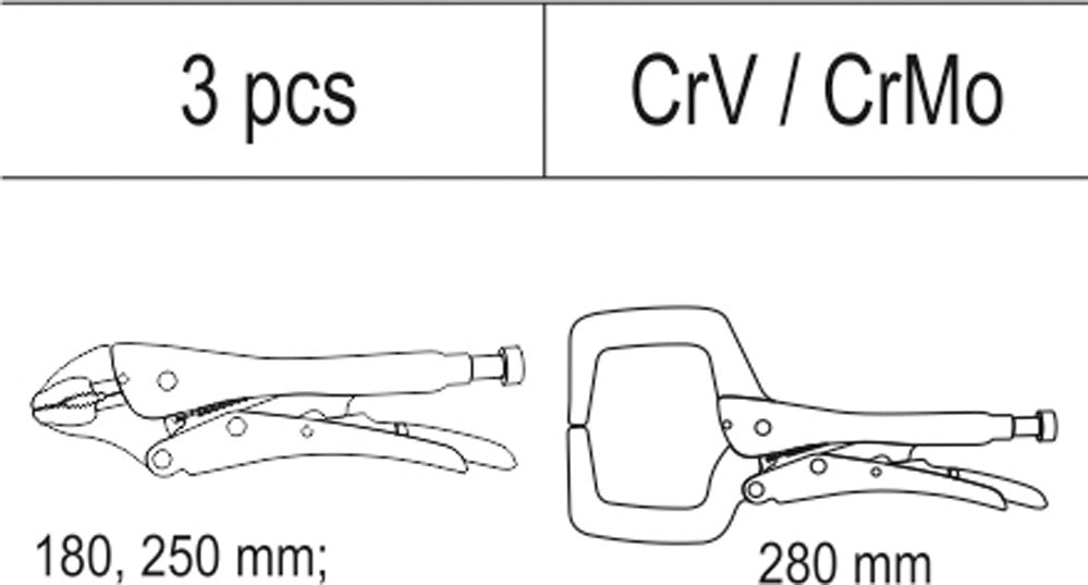 LOCK GRIP PLIERS , 3PCS SET (YT-55472)