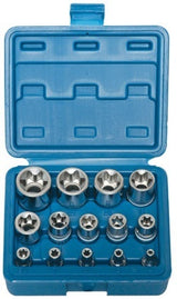 SOCKET SET E-STAR FOR BOLTS 14 PCS., 1/4"+3/8"+1/2", E4-E24 (KR121014)
