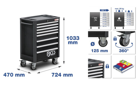 WORKSHOP TROLLEY PRO STANDARD | 8 DRAWERS | WITH 234 TOOLS (4113)