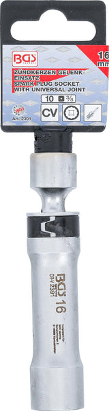 SPARK PLUG SOCKET, 12-POINT, WITH RETAINING SPRING | 10 MM (3/8") DRIVE | 16 MM (2391)