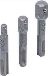 ADAPTOR SET | SDS - EXTERNAL SQUARE 6.3 MM (1/4"), 10 MM (3/8"), 12.5 MM (1/2") | 3 PCS. (8214)