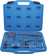 TAP AND DIE SET | INCH SIZES | 1/4" - 1/2" | 56 PCS. (70105)