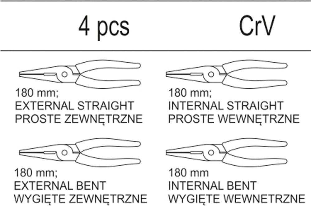 CIRCLIP PLEIRS SET, 4PCS SET (YT-55443)