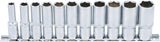 SOCKET SET, HEXAGON, DEEP | 10 MM (3/8") DRIVE | 8 - 19 MM | 11 PCS. (2222)