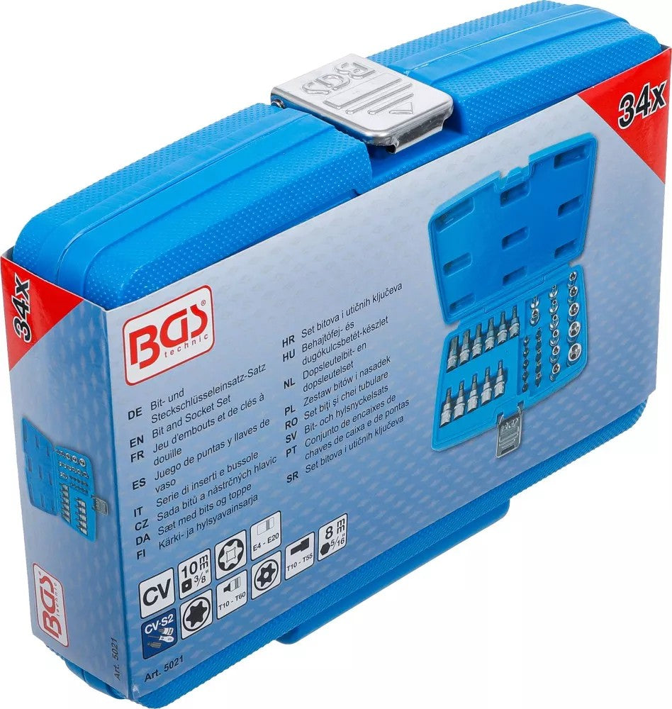BIT AND SOCKET SET | 10 MM (3/8") | T-STAR (FOR TORX) | 34 PCS. (5021)