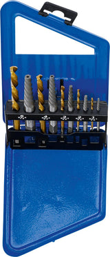SCREW EXTRACTOR & LEFT CUTTING DRILL SET | HSS | TITANIUM NITRATED | 2 - 7.5 MM | 10 PCS. (6780)