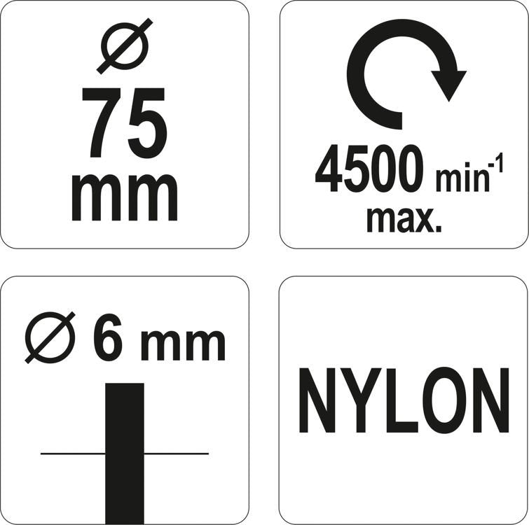 CUP BRUSH 75MM NYLON FOR DRILL (YT-47791)