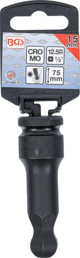 IMPACT BIT SOCKET | LENGTH 75 MM | 12.5 MM (1/2") DRIVE | INTERNAL HEXAGON WITH BALL HEAD 15 MM (5488-15)