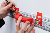 CUTTING AND MARKING RULER | WITH HANDLE AND SPIRIT LEVEL | 750 MM (50866)