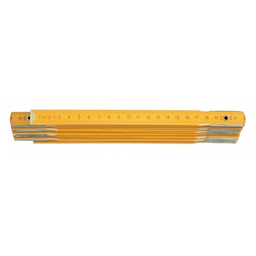 WOODEN FOLDING RULE, FERRULED, 2M (15020)