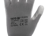 WORKING GLOVES POLYESTER/PU GREY S. 10 (YT-7472)