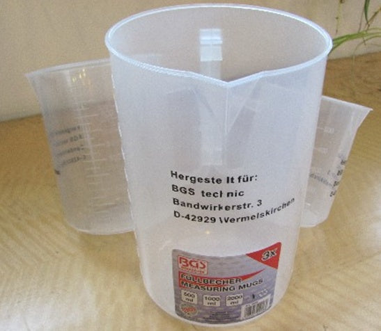GRADUATED PLASTIC CONTAINER SET 500-1000-2000ML, 3 PCS. (9946V)