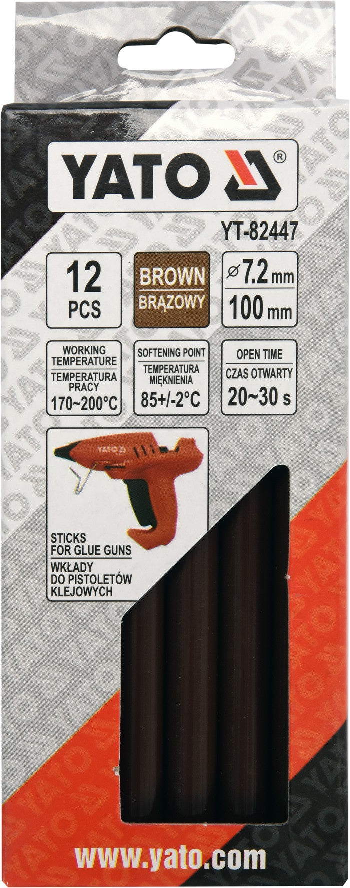 12 PCS SET GLUE STICKS 7,2X100MM BROWN (YT-82447)