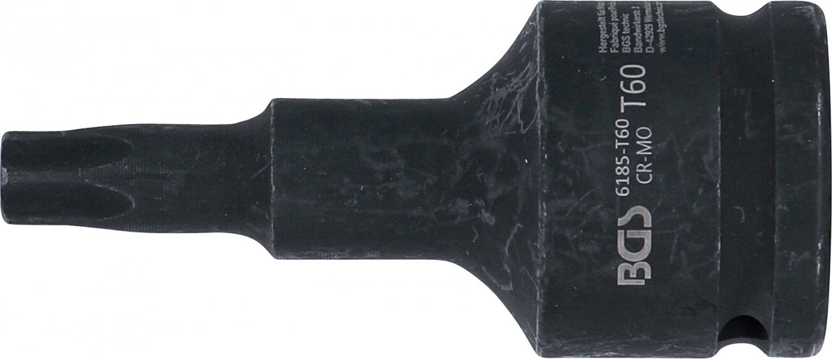 IMPACT BIT SOCKET | LENGTH 100 MM | 20 MM (3/4") DRIVE | T-STAR (FOR TORX) T60 (6185-T60)