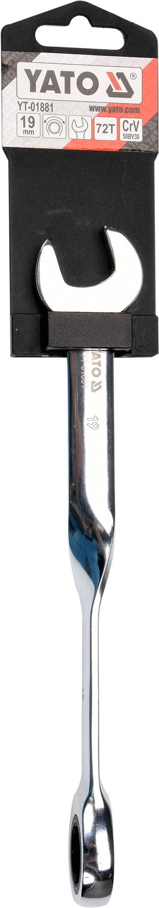 COMBINATION RATCHET WRENCH | X-BEND | 19 MM (YT-01881)