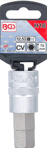BIT SOCKET | 12.5 MM (1/2") | INTERNAL HEXAGON 18 MM (5052-18)