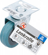SWIVEL CASTOR | RUBBER | WITH ASSEMBLY PLATE | Ø 50 MM (81962)