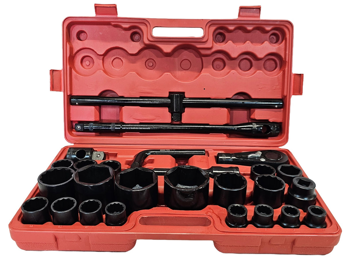 IMPACT SOCKET SET | CR-MO | 6-12 POINT MIX | 25 MM (1") | 20 MM (3/4") | 26 PCS. (H4220626)
