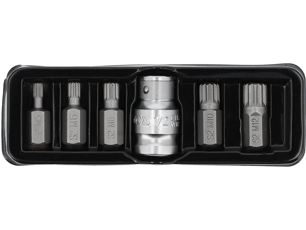 SCREWDRIVER BIT SET /SPLINE/ 6PCS (YT-0414)