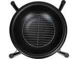 STEEL FIRE PIT W/ LOG STORE 58X58CMX55CM (99914)