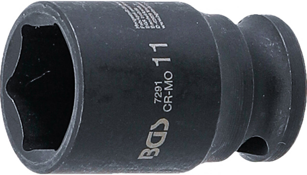 IMPACT SOCKET, HEXAGON | 6.3 MM (1/4") DRIVE | 11 MM (7291)