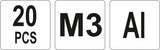 THREADED ALUMINUM RIVET NUTS M3, 20PCS (YT-36451)