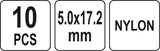 PLASTIC BLIND RIVETS 5.0X17.2MM 10PCS (YT-35982)