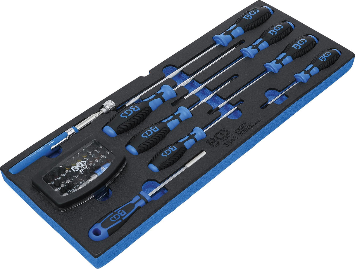 FOAM TRAY FOR BGS 3312: SCREWDRIVER, BIT SET AND MAGNETIC LIFTER | 41 PCS. (3343)
