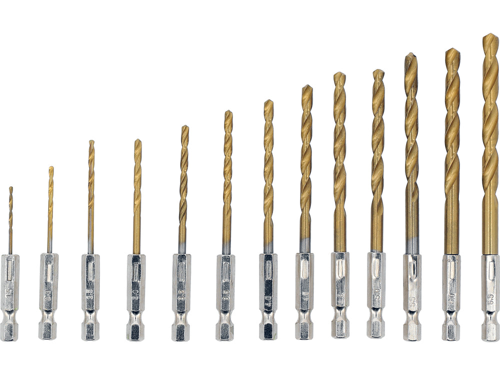 TWIST DRILL BITS SET HEX 13PCS (21655)