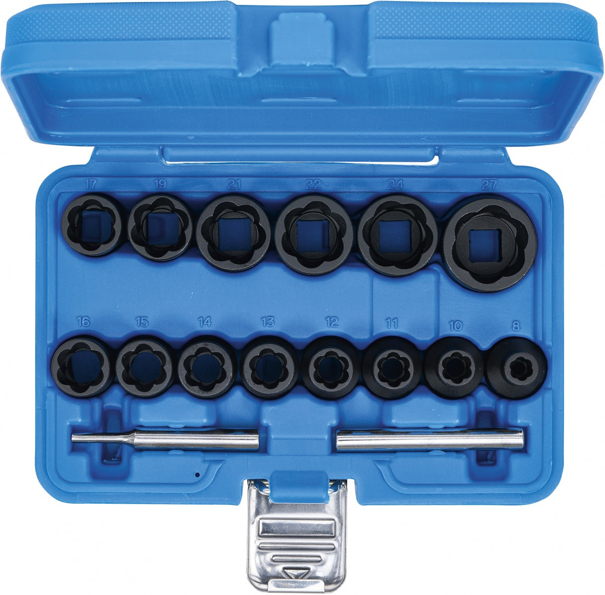 TWIST SOCKET SET (SPIRAL PROFILE) / SCREW EXTRACTOR | 12.5 MM (1/2") DRIVE | 8 - 27 MM | 16 PCS. (5269)