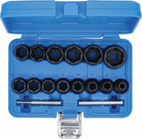 TWIST SOCKET SET (SPIRAL PROFILE) / SCREW EXTRACTOR | 12.5 MM (1/2") DRIVE | 8 - 27 MM | 16 PCS. (5269)