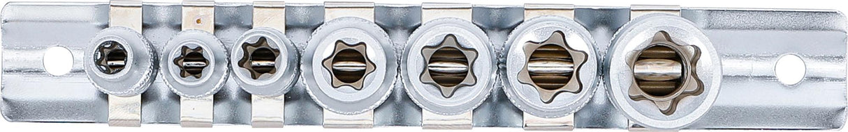 SOCKET SET, E-TYPE | 6.3 MM (1/4") / 10 MM (3/8") DRIVE | E6 - E16 | 7 PCS. (2027)