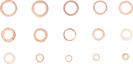 SEAL RING ASSORTMENT | COPPER | INCH SIZES | FOR OIL DRAIN PLUGS | 75 PCS. (8144)