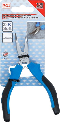 ELECTRONIC LONG NOSE PLIERS | BENT | SPRING LOADED | 138 MM (383)